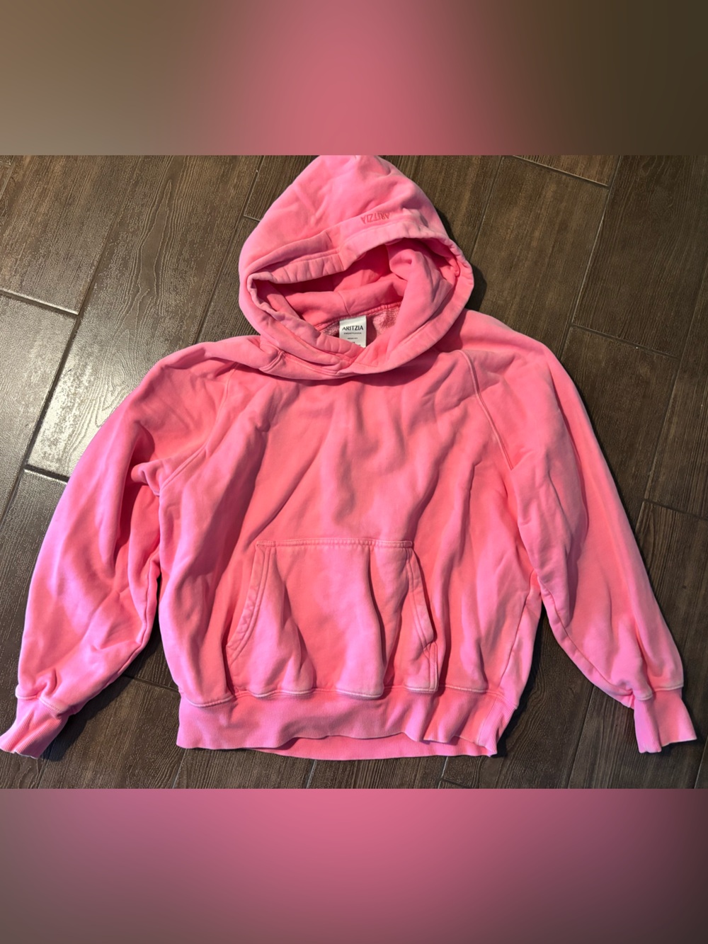 Aritzia Sweatfleece Pink Hooded Sweatshirt (Small)